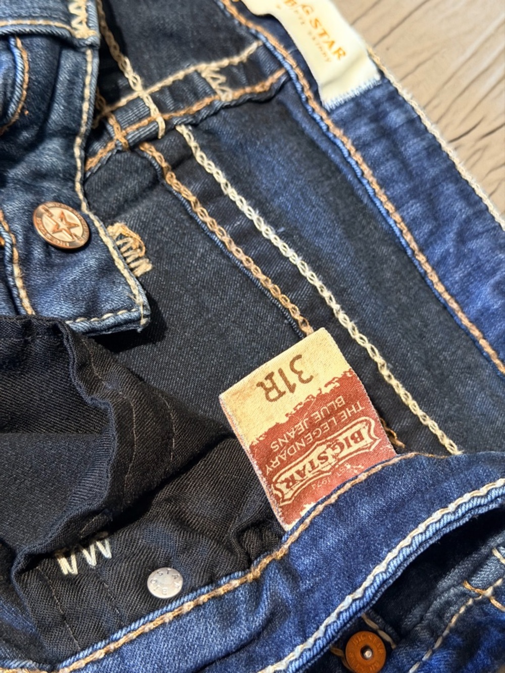 Big Star Blue Boot Cut Jeans with Embroidered Back Pockets - Picture 4 of 5